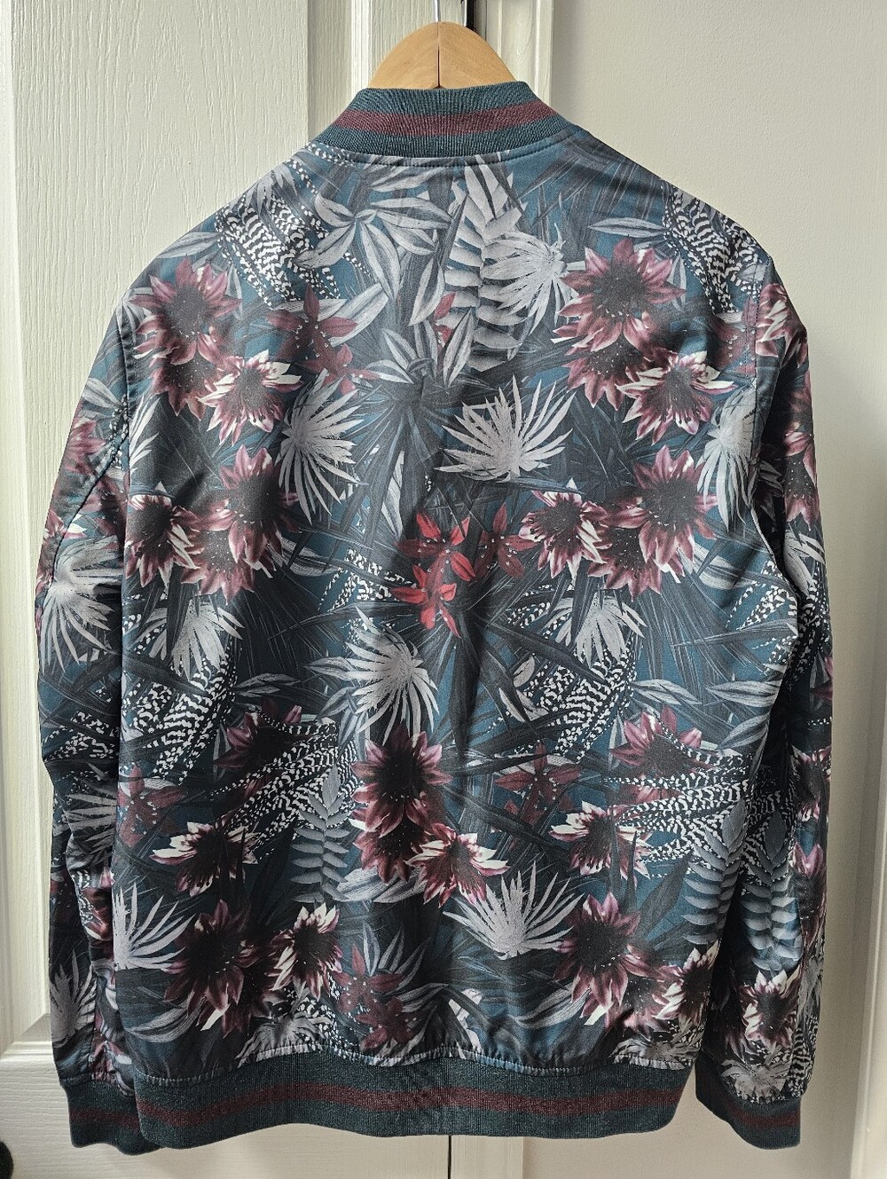 Ted Baker Floral Bomber Jacket - Teal & Burgundy